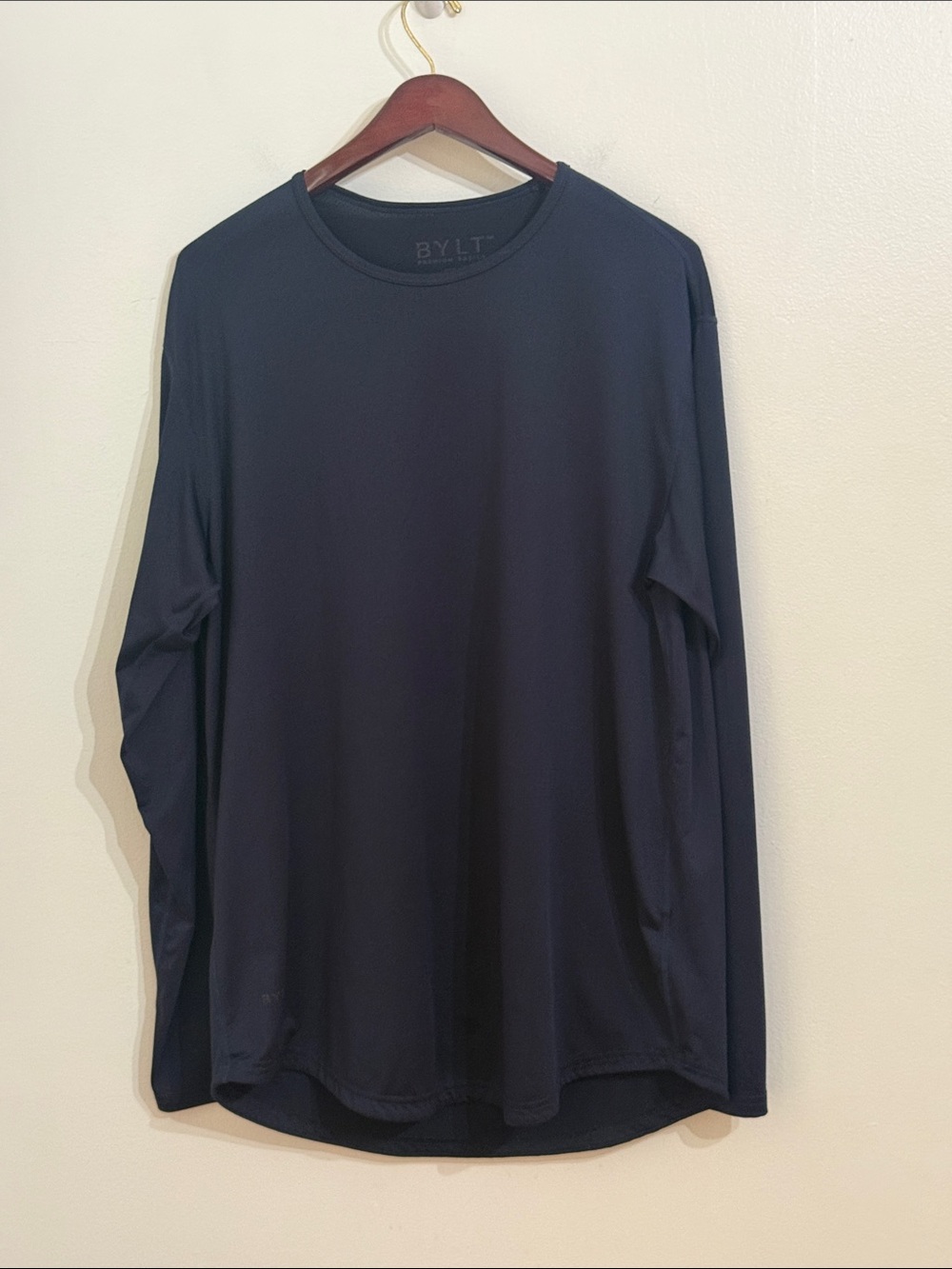 BYLT Mens Base Layer Long Sleeve Shirt Large Navy